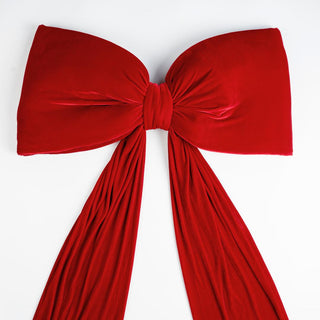 Red Single Loop Oversized Bow Topper with Elongated Tails