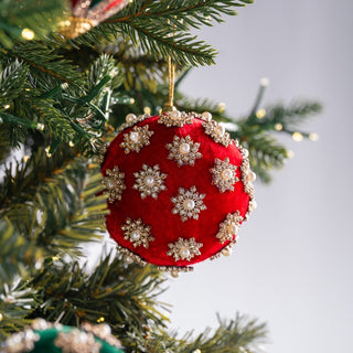 Snowflake Studs And Red Velvet Ball - Joy By