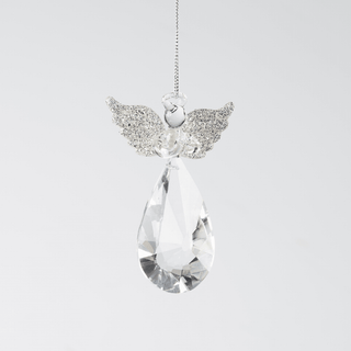 Solid Clear Glass Angel Wing Ornament - Joy By