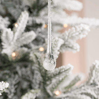 Solid Clear Glass Drop Ornament - Joy By