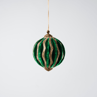 Square Crystal Lace Thread 4" Ball Ornament - Joy By