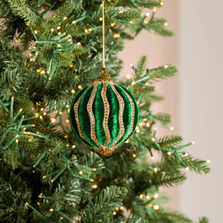 Square Crystal Lace Thread 4" Ball Ornament - Joy By