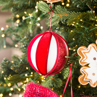 Striped Ball Ornament 5" - Joy By