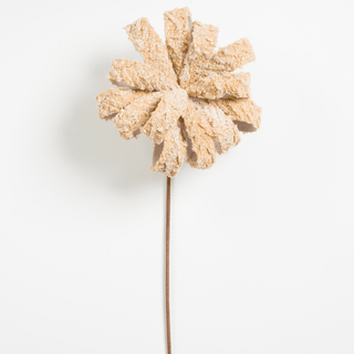 Taupe Burlap Flower Pick - Joy By