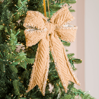 Taupe Fabric Bow - Joy By