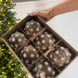 Taupe Pearl & Rhinestone Embellished Velvet Box Set - Joy By