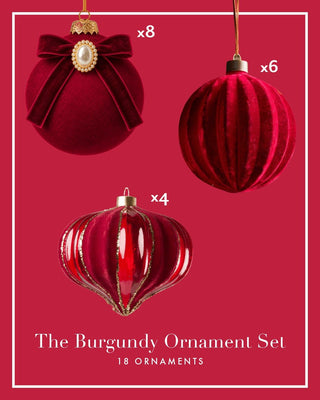 The Burgundy Ornament Set - Joy By