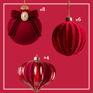 The Burgundy Ornament Set - Joy By
