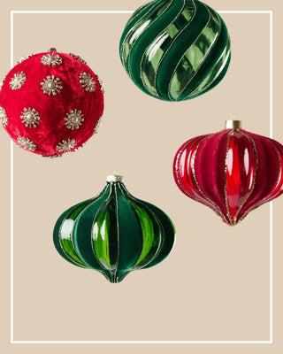 The Red & Green Ornament Set - Joy By