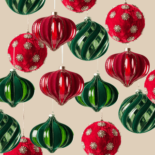 The Red & Green Ornament Set - Joy By