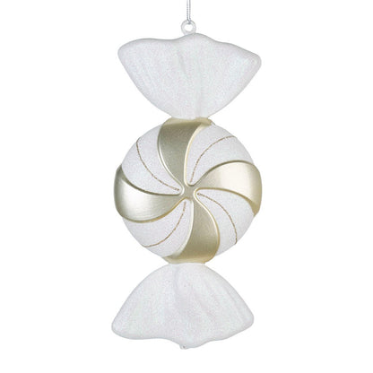 White & Bright Champagne 12" Swirl Candy Ornament - Joy By