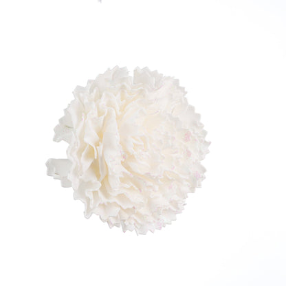 White Carnation Flower with Glitter - Joy By
