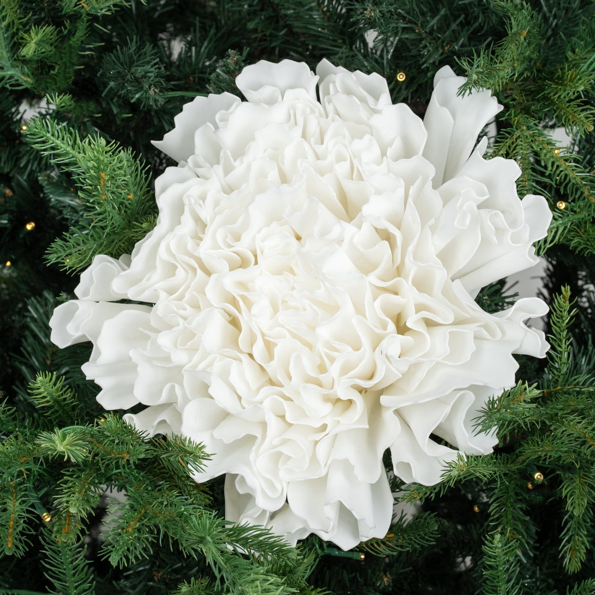 White Carnation Flower with Glitter - Joy By