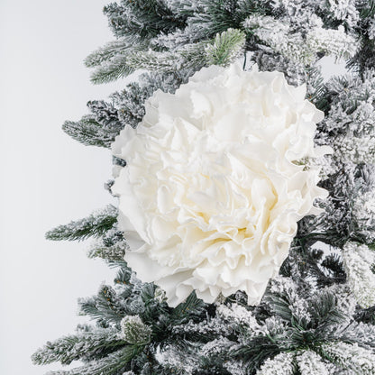 White Carnation Flower with Glitter - Joy By