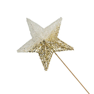 White & Champagne 28" Glitter Star Tree Topper - Joy By