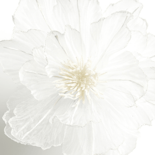 White Fabric Flower Pick - Joy By