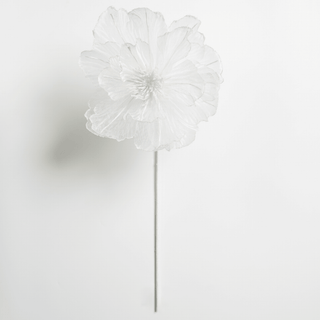 White Fabric Flower Pick - Joy By