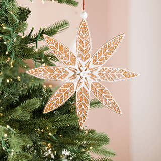 White Felt Snowflake Ornament 9.5" - Joy By