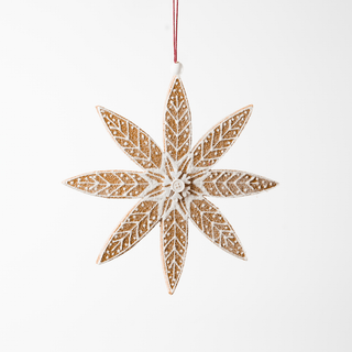 White Felt Snowflake Ornament 9.5" - Joy By