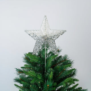 White & Silver 28" Glitter Star Tree Topper - Joy By