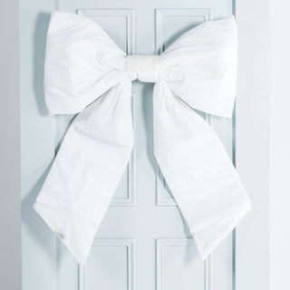 White Velvet Bow Christmas Accent - Joy By
