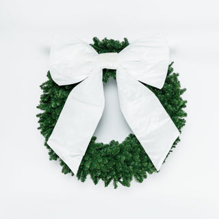 White Velvet Bow Christmas Accent - Joy By