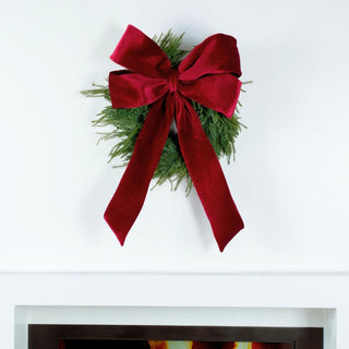 Wired Velvet Bow Topper (3.2ft) - Joy By