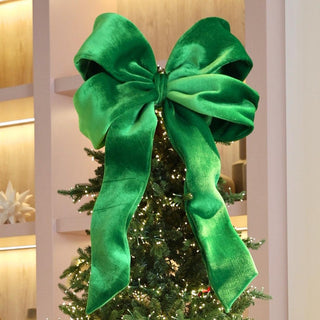 Wired Velvet Bow Topper (3.2ft) - Joy By