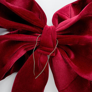 Burgundy Velvet Festive Bow Topper