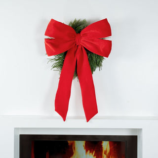 Wired Velvet Bow Topper (4ft) - Joy By