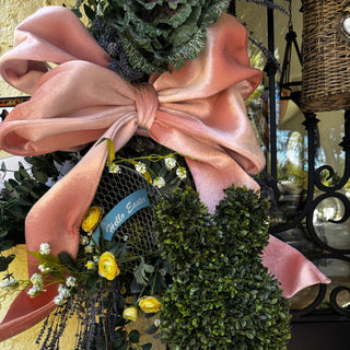 Wired Velvet Bow Topper (4ft) - Joy By