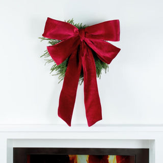 Wired Velvet Bow Topper (4ft) - Joy By